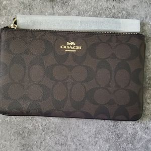 Coach Large Brown Wristlet